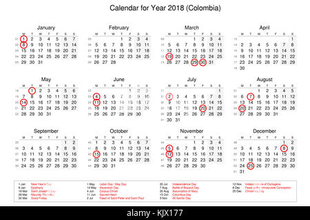 calendar-of-year-2018-with-public-holidays-and-bank-holidays-for-colombia-stock-photo-alamy