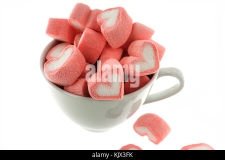 Premium Photo  Cup of sweet and heart shaped marshmallows for valentine's  day