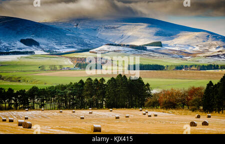 Snow clouds over Tinto Hill in South Lanarkshire Scotland on a cold winter morning. Stock Photo