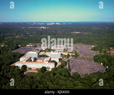 Aerial view of the Central Intelligence Agency headquarters, Langley, Virginia   Corrected Stock Photo