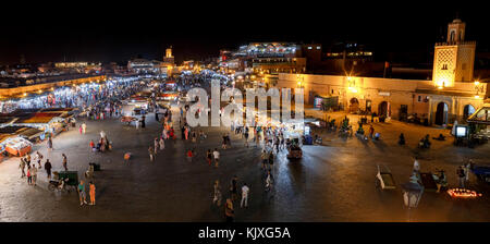 Jemma el Fnaa or Djemma el Fna square in Marrakesh, Morroco Stock Photo