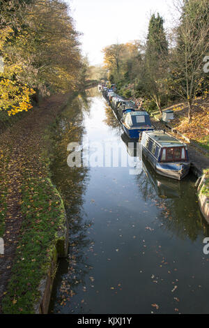 Narrowboats on the Kennet and Avon canal, Pewsey wharf, Wiltshire, England, UK Stock Photo