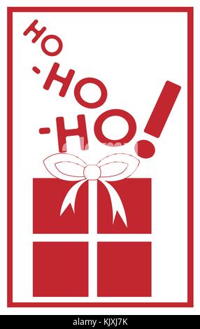 minimalist decoration gift santa gift logo, sticker Stock Vector