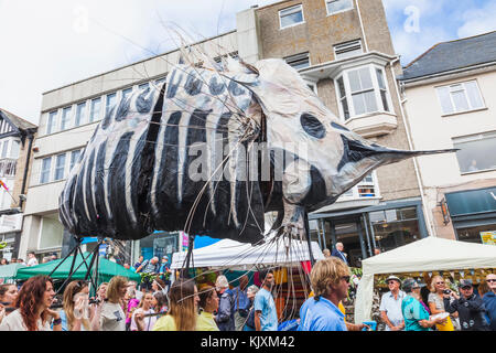 England, Cornwall, Penzance, Golowan Festival Parade Stock Photo