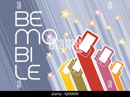 'Be Mobile' Design Template Stock Vector