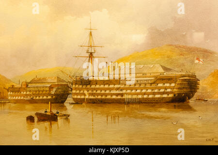 Uk England Devon Dartmouth Hms Kent Type 23 Royal Navy Frigate On