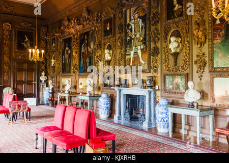 England, West Sussex, Petworth, Petworth House, The Carved Room Stock Photo