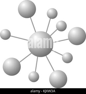 Abstract molecule isolated on white background.  Stock Vector
