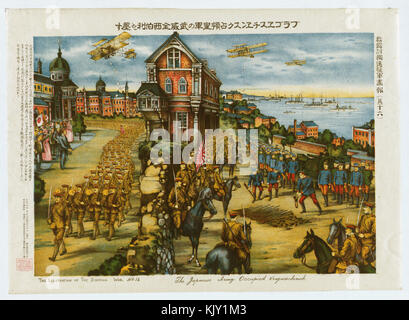 The Illustration of The Siberian War, No. 16. The Japanese Army Occupied Vragaeschensk (Blagoveshchensk) original Stock Photo