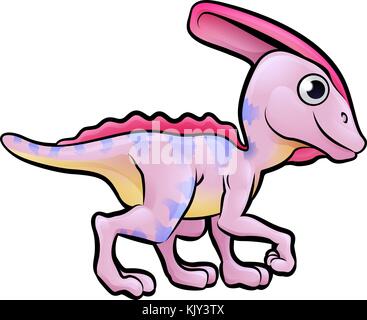 Parasaurolophus Dinosaur Cartoon Character Stock Vector