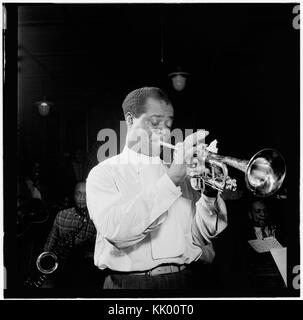 This portrait of Louis Armstrong captures the iconic jazz musician ...