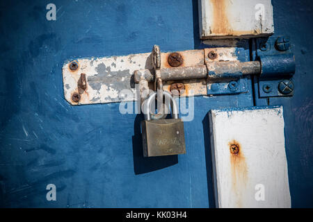 Padlocked Door Stock Photo