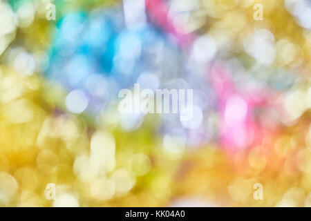 Blurred Christmas lights, abstract background. Stock Photo
