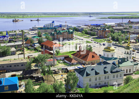 Russia,Khanty-Mansiysk.A view of the village of Samarovo hill Stock Photo