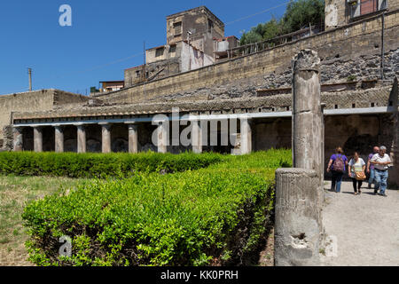 Ercolano (Italy) - Situated on a volcanic plateau overhanging the sea, Herculaneum is one of the most important archaeological areas in Italy. Stock Photo