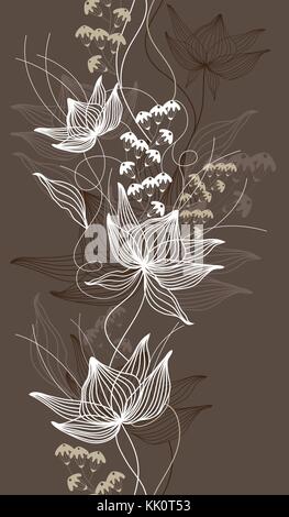 Seamless vector background, texture with flowers, floral pattern Stock Vector