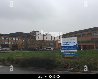 Musgrove Park Hospital where Jim Booth was taken after he was attacked. Joseph Isaacs, 39, appeared at Taunton Magistrates' Court accused of attempting to murder the D-Day veteran Jim Booth who was seriously injured in a claw hammer attack at his home. Stock Photo