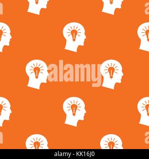 Light bulb inside head pattern seamless Stock Vector