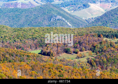 View from summit of Spruce Knob highest point in West Virginia Stock Photo