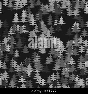 Seamless abstract random pine tree pattern background - vector Christmas holiday decoration graphic design Stock Vector