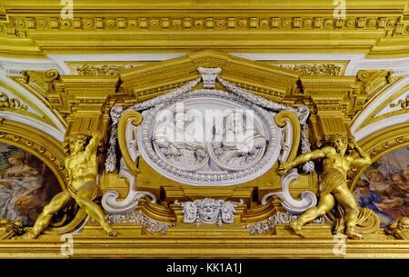 highly decorative ceiling in the palazzo pitti palace, florence, italy Stock Photo
