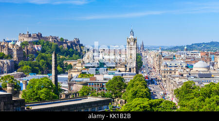 edinburgh castle edinburgh aerial view edinburgh skyline Edinburgh new town Princes street Edinburgh city centre Edinburgh Scotland UK GB Europe Stock Photo