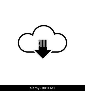 Data cloud icon. Backup and restore sign. Upload to and download from data cloud. Internet traffic image. Stock Vector