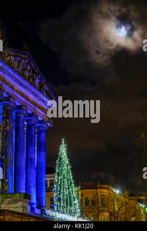 Preston's Harris Museum and Library illuminated at Christmas Stock Photo