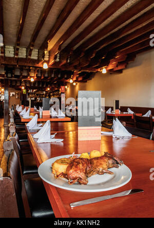 Cuy, Guinea Pig Traditional Dish, Cusco, Peru Stock Photo