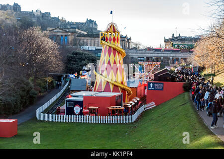 Santa Land with Santa Train at Edinburgh's Christmas in East Princes Street Gardens Edinburgh Scotland UK Stock Photo