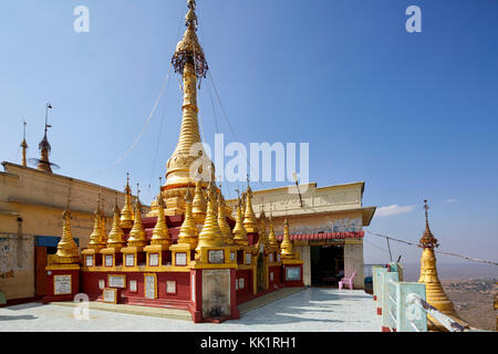 Pagoda on top of Taung Kalat, Mount Popa, Myanmar (Burma) Southeast Asia Stock Photo