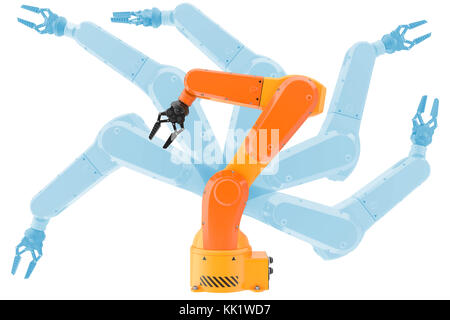 Industrial robot arms possibilities. 3d illustration Stock Photo