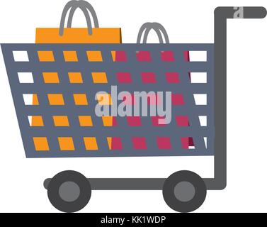 Bags inside shopping cart design Stock Vector