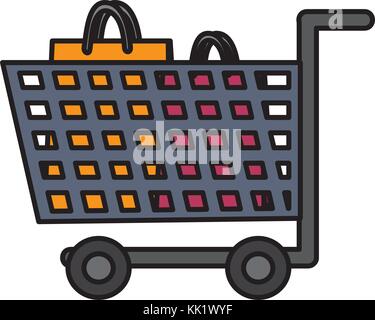 Bags inside shopping cart design Stock Vector