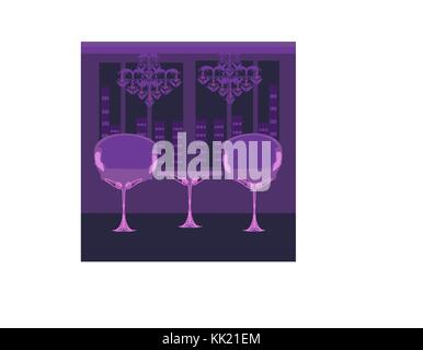 elegant interior restaurant Stock Vector
