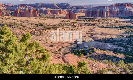 Cathedral Valley Overlook in Capitol Reef National Park, Utah Stock Photo