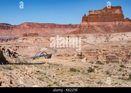 Bridge at Glen Canyon National Recreation Area at the western end of Lake Powell near Hite, Arizona Stock Photo