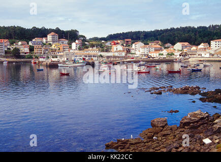 Overview. Camariñas, La Coruña province, Galicia, Spain. Stock Photo