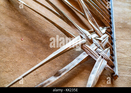 Woven texture of straw mat Stock Photo