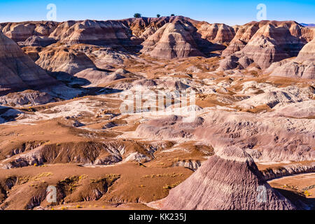 Painted desert hills of the Petrified Forest National Park in Arizona Stock Photo