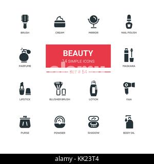Fashion concept, beauty - line design icons set Stock Vector