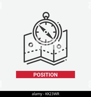 Position - line design single isolated icon Stock Vector