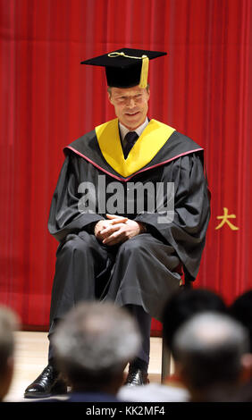 Tokyo, Japan. 27th Nov, 2017. Grand Duke of Luxembourg Henri arrives at Sophia University as he receives honorary doctorate from the university in Tokyo on Monday, November 27, 2017. Grand Duke Henri of Luxembourg is now in Japan as the state guest. Credit: Yoshio Tsunoda/AFLO/Alamy Live News Stock Photo