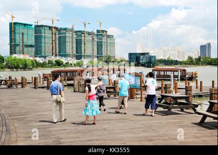 Songjiang, Shanghai, China. Luxury houses and apartments seen from Thames Town, one of the new town developments in Songjiang Stock Photo