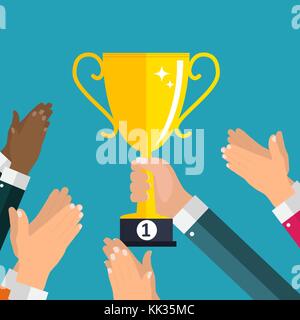Flat. Applause. Hands clapping. Vector Illustration. Stock Vector