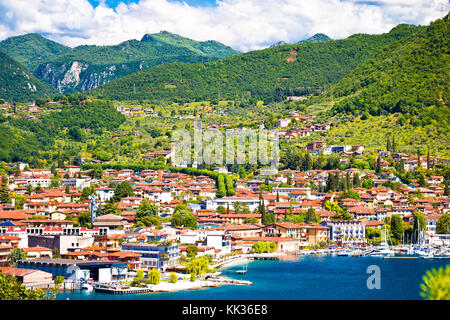 Town of Salo on Garda lake view, Lombardy region of Italy Stock Photo