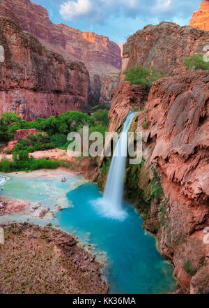 Havasu Falls - waterfalls in the Grand Canyon, Arizona Stock Photo