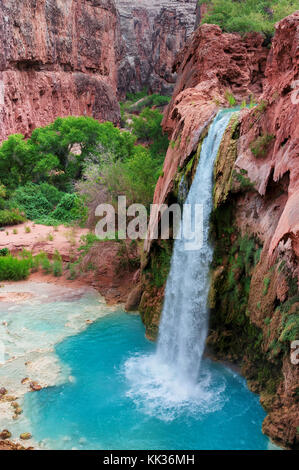 Beautiful Havasu Falls in the Grand Canyon, Arizona Stock Photo