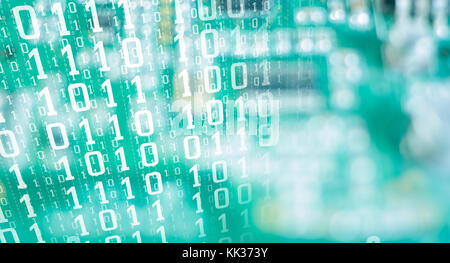 Computer binary digits abstract tech background Stock Photo