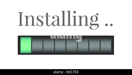 Digital composite of Installing progress status power bar and tablet ...